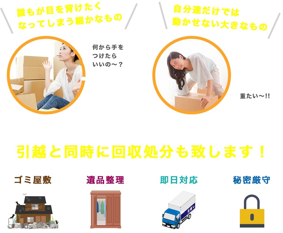 引越と同時に回収処分も致します！